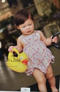 Matilda Jane Vintage Homegrown Floral Bubble Ruffle Romper One Piece Size 4